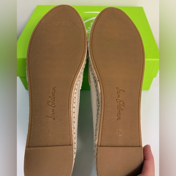 NWB Sam Edelman Kai espadrille cream off white flat leather loafer size 8 1/2 - Picture 6 of 8